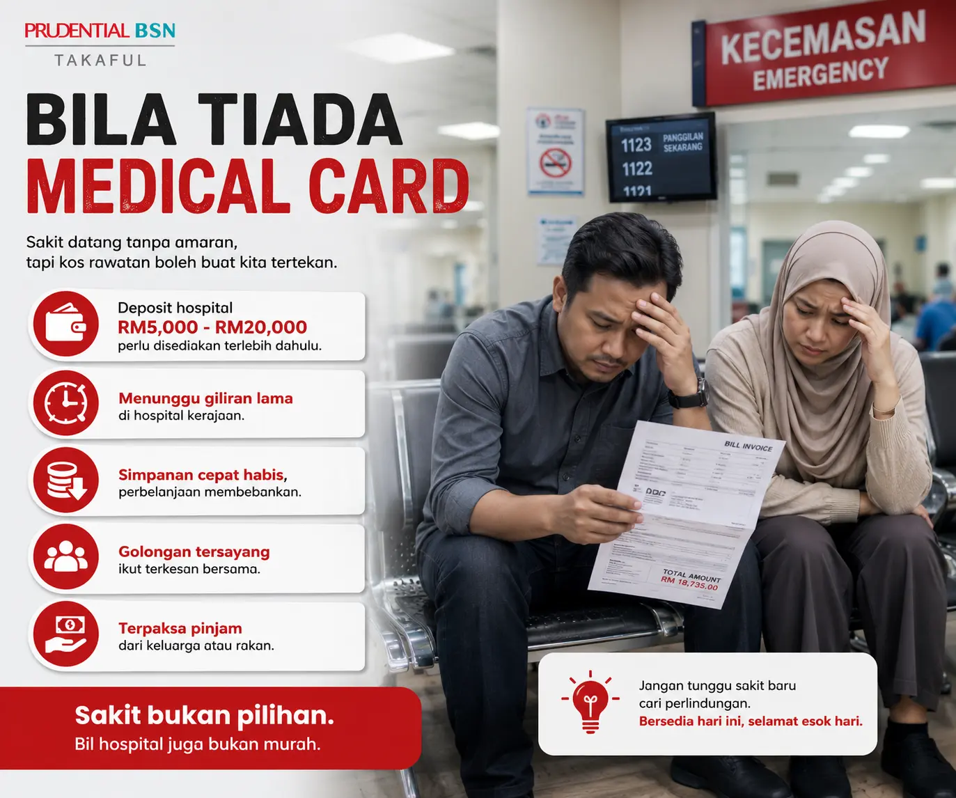 Bila tiada medical card — risiko kewangan dan kelewatan rawatan
